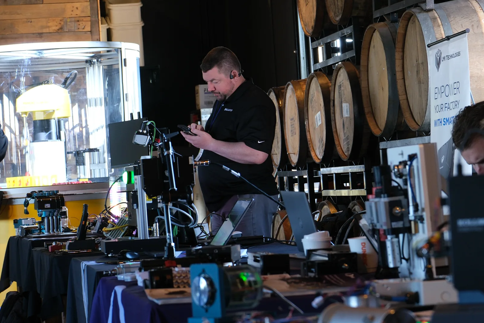 Adams engineer running a live demo on the floor