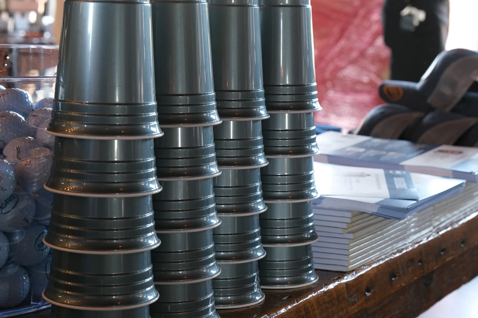 Production parts staged for a live demonstration