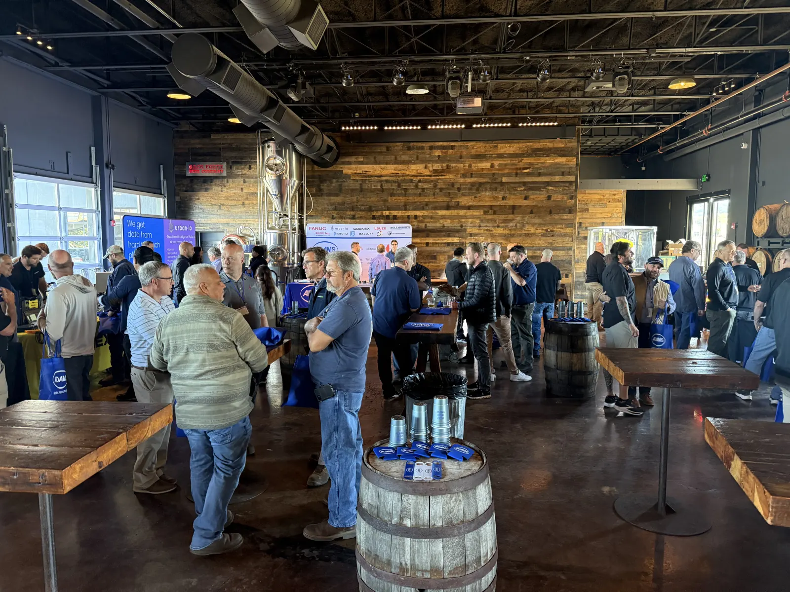 TechFest Alabama 2025 crowd on the floor at Back Forty Beer Company, Birmingham